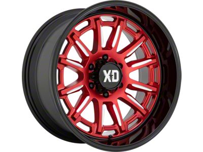 XD Phoenix Candy Red Milled with Black Lip 6-Lug Wheel; 20x10; -18mm Offset (17-24 Titan)