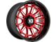 XD Phoenix Candy Red Milled with Black Lip 6-Lug Wheel; 20x10; -18mm Offset (17-24 Titan)