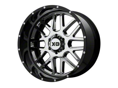 XD Grenade Chrome with Gloss Black Milled Lip 6-Lug Wheel; 22x10; -18mm Offset (16-24 Titan XD)