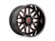 XD Grenade Satin Black Milled with Red Clear Coat 6-Lug Wheel; 20x12; -44mm Offset (16-24 Titan XD)