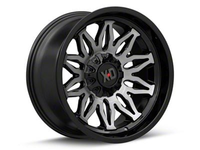 XD Gunner Gloss Black Machined with Gray Tint 6-Lug Wheel; 22x10; -18mm Offset (16-24 Titan XD)