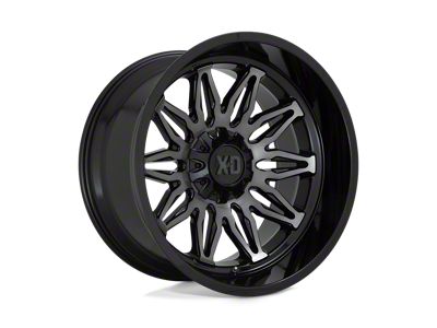 XD Gunner Gloss Black Machined with Gray Tint 6-Lug Wheel; 22x12; -44mm Offset (16-24 Titan XD)