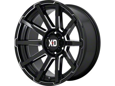 XD Outbreak Gloss Black Milled 6-Lug Wheel; 18x9; 0mm Offset (16-24 Titan XD)