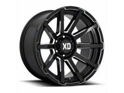 XD Outbreak Gloss Black Milled 6-Lug Wheel; 20x9; 30mm Offset (16-24 Titan XD)