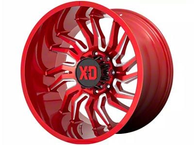 XD Tension Candy Red Milled 6-Lug Wheel; 20x10; -18mm Offset (16-24 Titan XD)