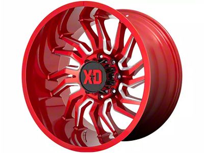 XD Tension Candy Red Milled 6-Lug Wheel; 22x12; -44mm Offset (16-24 Titan XD)