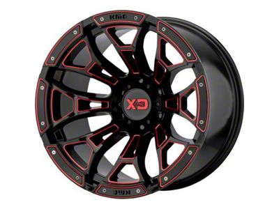 XD Boneyard Gloss Black Milled with Red Tint 6-Lug Wheel; 20x10; -18mm Offset (22-24 Tundra)