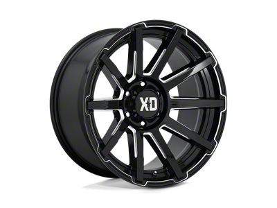 XD Outbreak Gloss Black Milled 5-Lug Wheel; 22x10; 12mm Offset (14-21 Tundra)