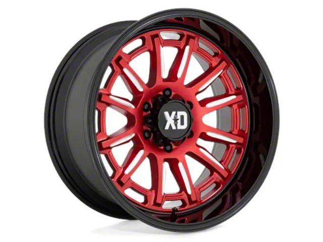 XD Phoenix Candy Red Milled with Black Lip 6-Lug Wheel; 20x10; -18mm Offset (22-24 Tundra)