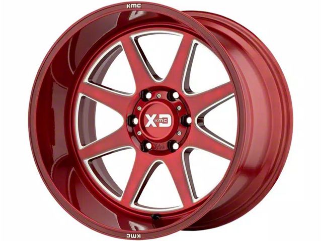 XD Pike Brushed Red Milled 6-Lug Wheel; 20x9; 0mm Offset (22-24 Tundra)