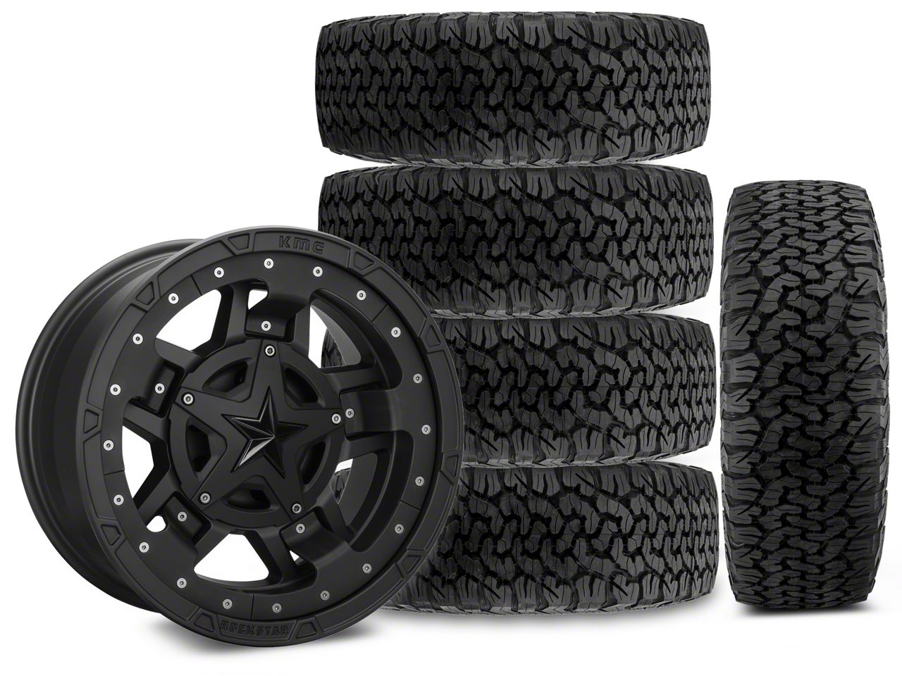 17x9 XD Rockstar III Wheel & 34in BF Goodrich All-Terrain T/A KO Tire  Package; Set of 5 (18-24 Jeep Wrangler JL)