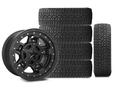 17x9 XD Rockstar III Wheel & 32in Falken All-Terrain Wildpeak A/T Tire Package; Set of 5 (18-25 Jeep Wrangler JL)