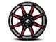 XF Offroad XF-215 Gloss Black Red Milled 6-Lug Wheel; 20x9; 12mm Offset (03-09 4Runner)