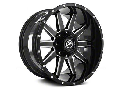 XF Offroad XF-219 Gloss Black Milled and Milled Dots 6-Lug Wheel; 17x9; 12mm Offset (03-09 4Runner)