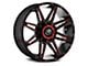 XF Offroad XF-220 Gloss Black Red Milled 6-Lug Wheel; 17x9; 12mm Offset (03-09 4Runner)