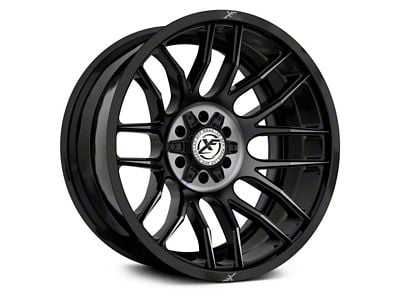 XF Offroad XF-232 Gloss Black Machined with Titanium Double Dark Tint 6-Lug Wheel; 20x10; -12mm Offset (03-09 4Runner)