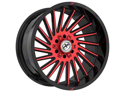 XF Offroad XF-239 Gloss Black Red Machined 6-Lug Wheel; 20x10; -12mm Offset (03-09 4Runner)