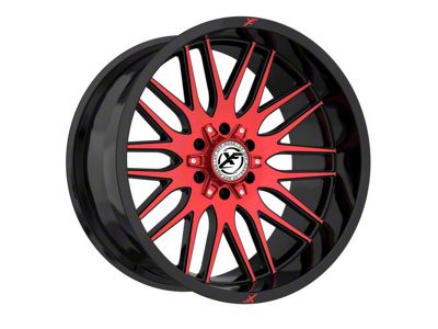 XF Offroad XF-240 Gloss Black Red Milled 6-Lug Wheel; 20x10; -12mm Offset (03-09 4Runner)