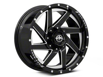 XF Offroad XF-205 Gloss Black Milled 6-Lug Wheel; 20x9; 0mm Offset (04-15 Titan)