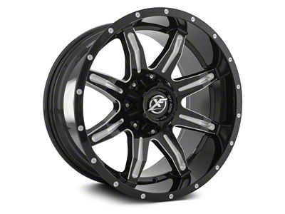 XF Offroad XF-215 Gloss Black Milled 6-Lug Wheel; 20x10; -24mm Offset (04-15 Titan)