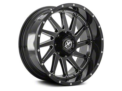 XF Offroad XF-216 Gloss Black Milled 6-Lug Wheel; 20x10; -12mm Offset (04-15 Titan)