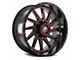 XF Offroad XF-216 Gloss Black Red Milled 6-Lug Wheel; 20x9; 12mm Offset (04-15 Titan)