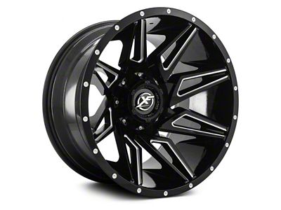 XF Offroad XF-218 Gloss Black Milled 6-Lug Wheel; 20x10; -12mm Offset (04-15 Titan)