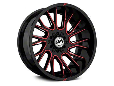 XF Offroad XF-230 Gloss Black Red Machined 6-Lug Wheel; 20x10; -12mm Offset (04-15 Titan)