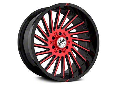 XF Offroad XF-239 Gloss Black Red Machined 6-Lug Wheel; 20x9; 12mm Offset (04-15 Titan)