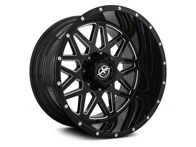 XF Offroad XF-211 Gloss Black Milled 6-Lug Wheel; 20x9; 0mm Offset (05-15 Tacoma)