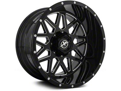XF Offroad XF-211 Gloss Black Milled 6-Lug Wheel; 24x14; -76mm Offset (05-15 Tacoma)