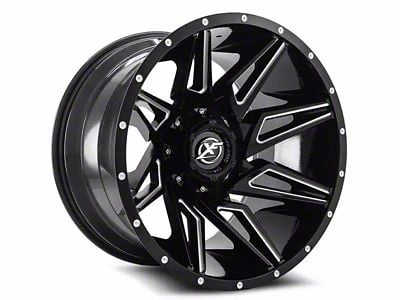 XF Offroad XF-218 Gloss Black Milled 6-Lug Wheel; 20x10; -12mm Offset (05-15 Tacoma)