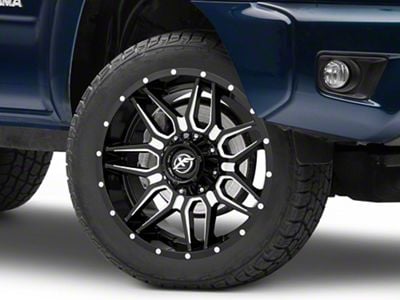 XF Offroad XF-222 Gloss Black Milled 6-Lug Wheel; 20x9; 0mm Offset (05-15 Tacoma)