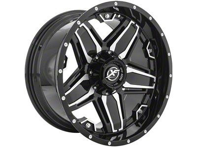 XF Offroad XF-223 Gloss Black Machined 6-Lug Wheel; 20x12; -44mm Offset (05-15 Tacoma)