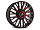 XF Offroad XF-226 Gloss Black Red Milled 6-Lug Wheel; 20x9; 0mm Offset (05-15 Tacoma)