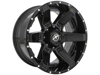 XF Offroad XF-214 Gloss Black with Gloss Black Inserts 5-Lug Wheel; 22x12; -44mm Offset (07-13 Tundra)