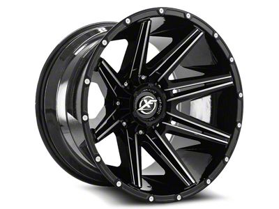 XF Offroad XF-220 Gloss Black Milled 5-Lug Wheel; 20x10; -24mm Offset (07-13 Tundra)