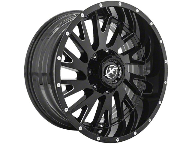 XF Offroad XF-221 Gloss Black Milled 5-Lug Wheel; 20x10; -24mm Offset (07-13 Tundra)