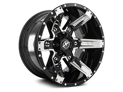 XF Offroad XF-214 Gloss Black with Chrome Inserts 5-Lug Wheel; 20x12; -44mm Offset (14-21 Tundra)