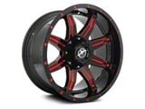 XF Offroad XF-215 Gloss Black Red Milled 5-Lug Wheel; 20x10; -24mm Offset (14-21 Tundra)