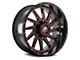 XF Offroad XF-216 Gloss Black Red Milled 5-Lug Wheel; 20x10; -12mm Offset (14-21 Tundra)