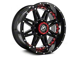 XF Offroad XF-217 Gloss Black with Red Inserts 5-Lug Wheel; 20x10; -24mm Offset (14-21 Tundra)