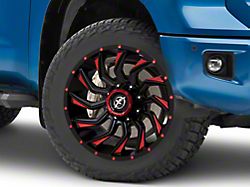 XF Offroad XF-224 Gloss Black Red Milled 5-Lug Wheel; 20x12; -44mm Offset (14-21 Tundra)