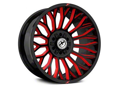 XF Offroad XF-237 Gloss Black with Red Windows 6-Lug Wheel; 20x10; -12mm Offset (2024 Tacoma)