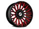 XF Offroad XF-237 Gloss Black with Red Windows 6-Lug Wheel; 20x10; -12mm Offset (2024 Tacoma)