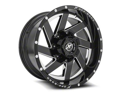 XF Offroad XF-205 Gloss Black and Milled 6-Lug Wheel; 22x12; -44mm Offset (03-09 4Runner)