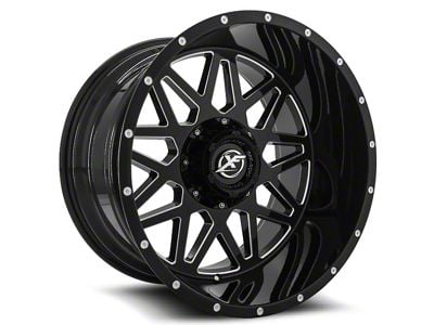 XF Offroad XF-211 Gloss Black and Machined 6-Lug Wheel; 20x10; -24mm Offset (10-24 4Runner)