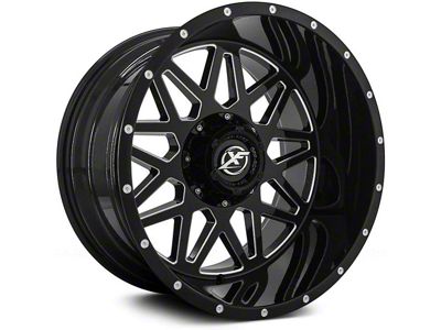 XF Offroad XF-211 Gloss Black Milled 6-Lug Wheel; 24x14; -76mm Offset (10-24 4Runner)