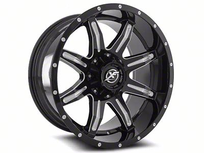 XF Offroad XF-215 Gloss Black Milled 6-Lug Wheel; 20x10; -12mm Offset (10-24 4Runner)