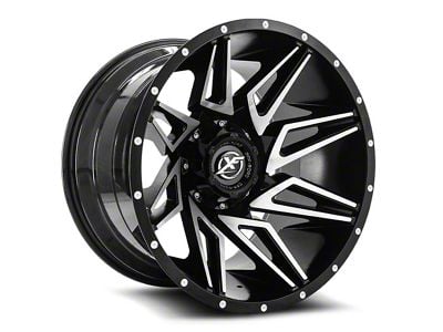 XF Offroad XF-218 Gloss Black and Machined 6-Lug Wheel; 20x9; 12mm Offset (10-24 4Runner)